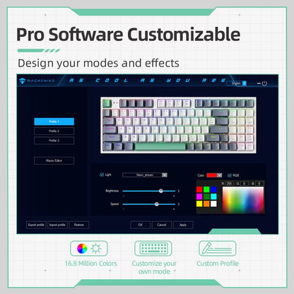 Machenike K500 Mechanical Keyboard Gaming Keyboard Wired Keyboard Hot Swappable 94 Keys RGB Light Mac Windows